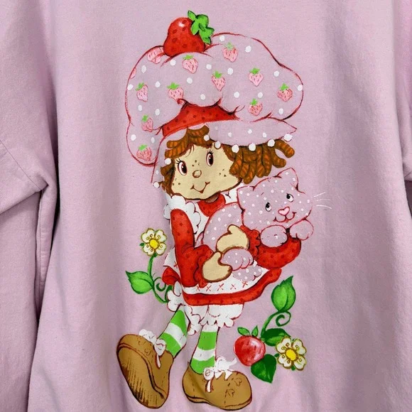 Strawberry Shortcake Graphic Sweatshirt Womens XXL Pink Nostalgia Kidcore - Picture 2 of 7